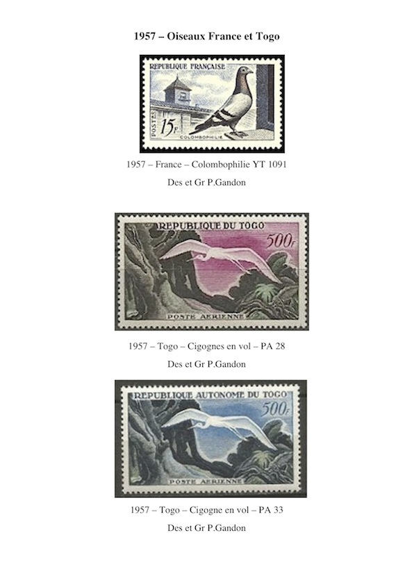 1957 oiseaux france et togo